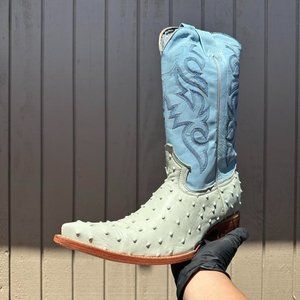 #15 Light Blue / Turquoise Ostrich Finish Western Boot